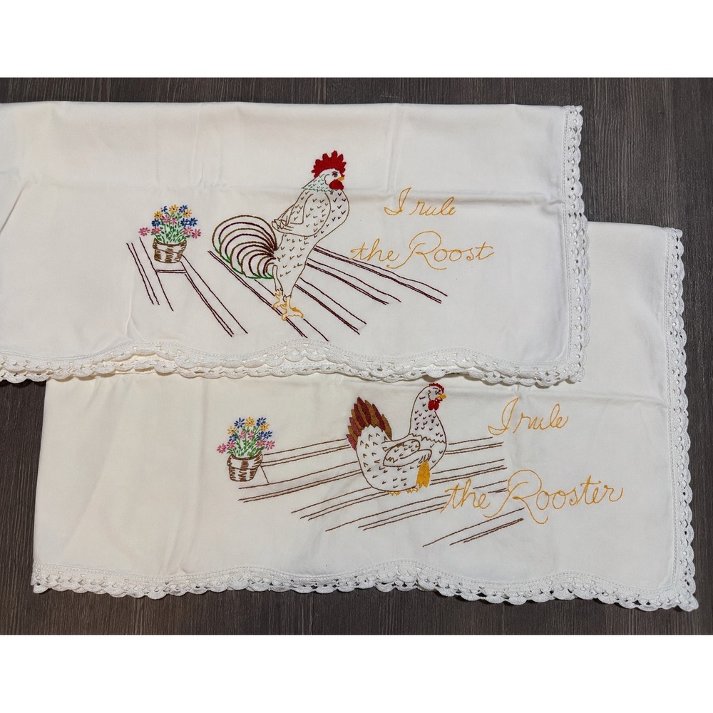 Rooster and Hen Pillow case (set)